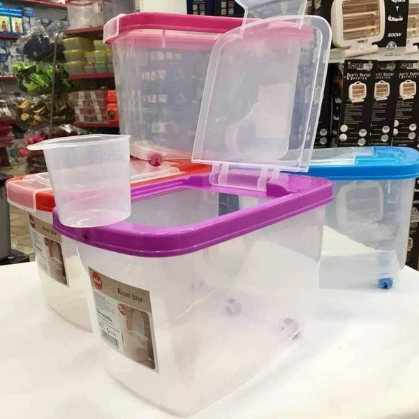 Rice Container, Sizes 10kg and 5kg, Plastic Storage Box with Cup (10 Kil)
